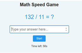 Math Speed Game